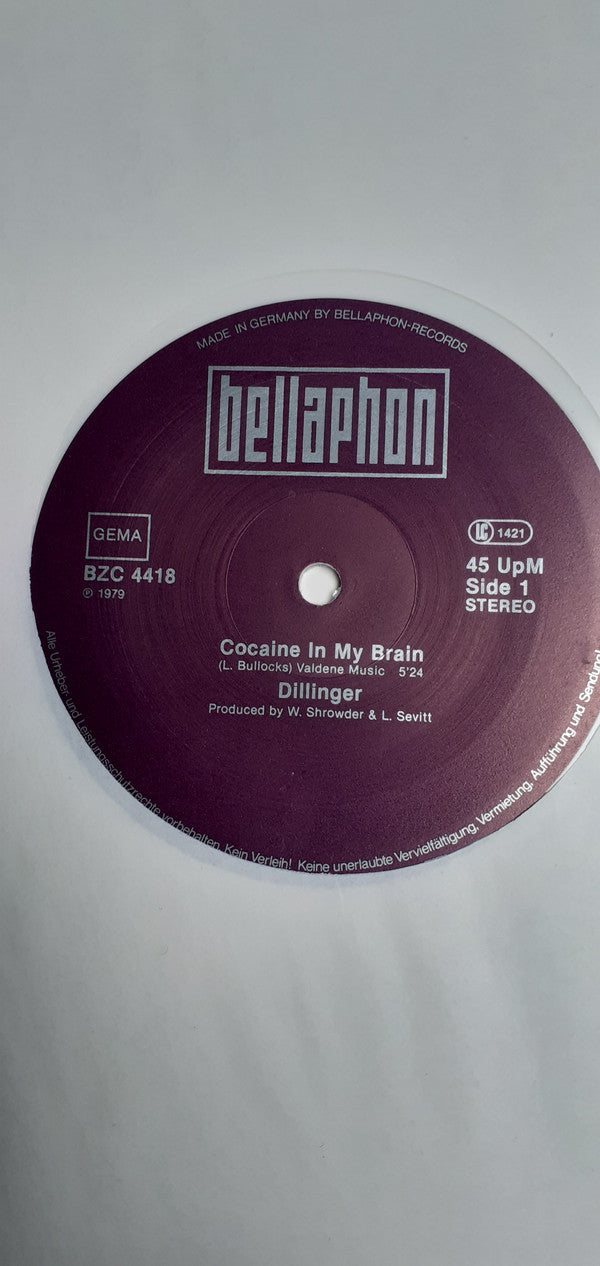 Dillinger : Cocaine In My Brain / Funky Punk (12", Maxi, Whi)