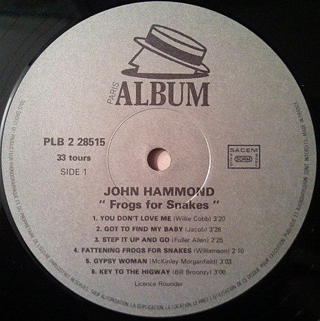 John Paul Hammond : Frogs For Snakes (LP, Album)