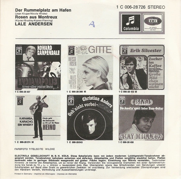 Lale Andersen : Der Rummelplatz Am Hafen (7", Single)