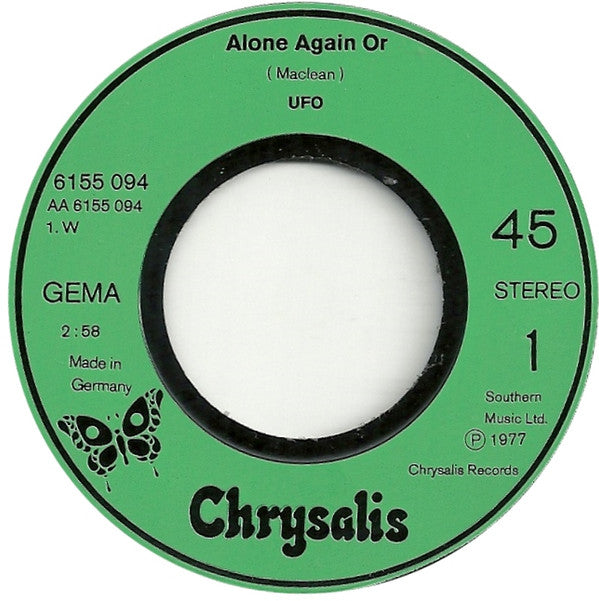 UFO (5) : Alone Again Or (7", Single)