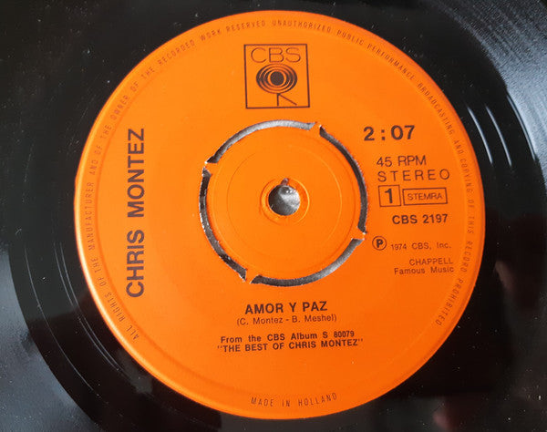 Chris Montez : Amor Y Paz  (7", Single, 4-P)