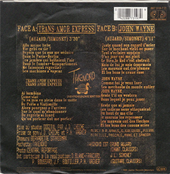 Takenoko : Trans Amor Express (7", Single)