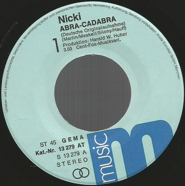 Nicki (8) : Abra-Cadabra (7", Single)
