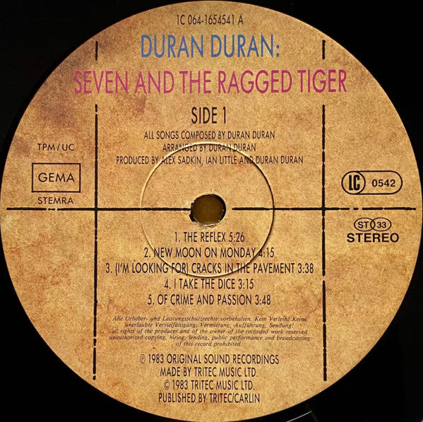 Duran Duran : Seven And The Ragged Tiger (LP, Album)