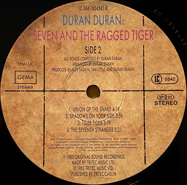 Duran Duran : Seven And The Ragged Tiger (LP, Album)