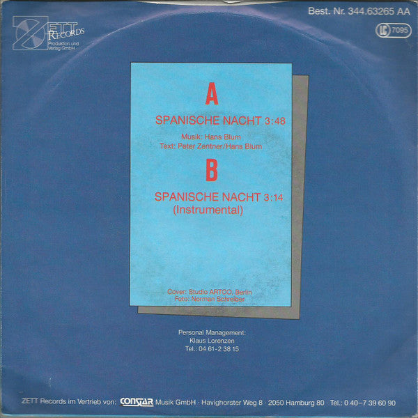 Dorthe Kollo : Spanische Nacht (7", Single)