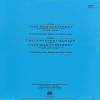 Foreigner : That Was Yesterday (12")