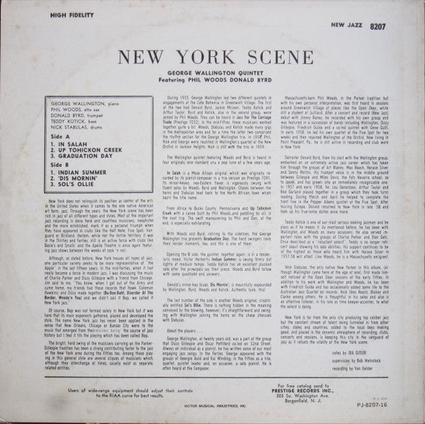 George Wallington Quintet Featuring Phil Woods, Donald Byrd : The New York Scene (LP, Album, Mono, RE)