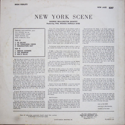 George Wallington Quintet Featuring Phil Woods, Donald Byrd : The New York Scene (LP, Album, Mono, RE)