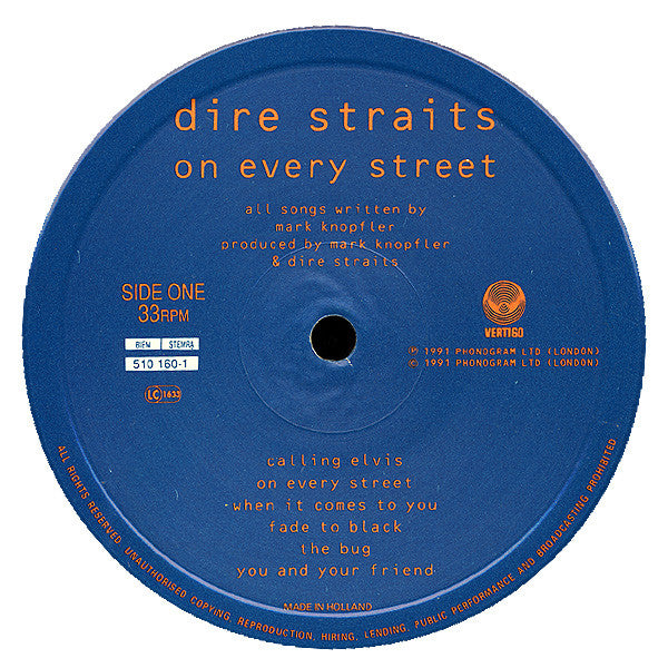 Dire Straits : On Every Street (LP, Album, PRS)