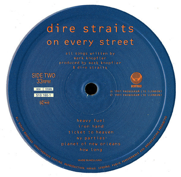 Dire Straits : On Every Street (LP, Album, PRS)
