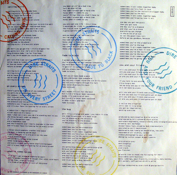 Dire Straits : On Every Street (LP, Album, PRS)