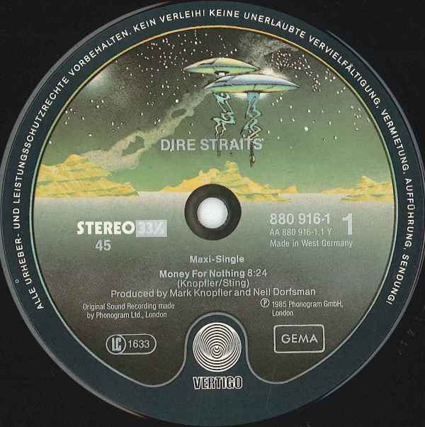 Dire Straits : Money For Nothing (Full Length Version) (12", Maxi)