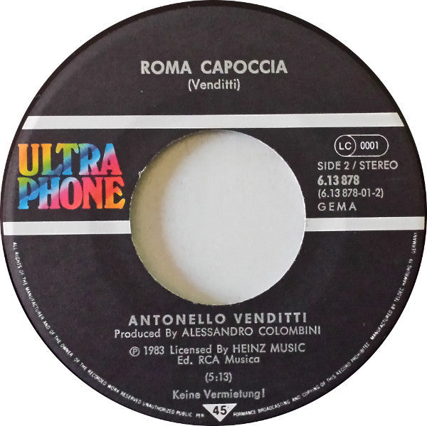 Antonello Venditti : Grazie Roma (7", Single)