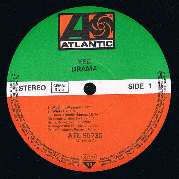 Yes : Drama (LP, Album, RE, Gat)