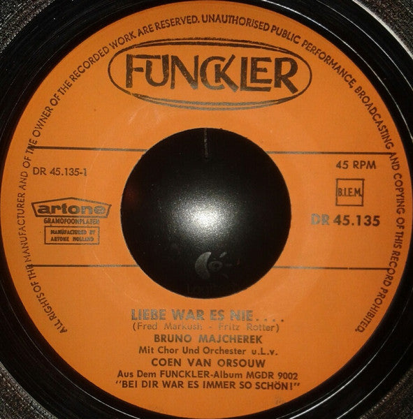 Bruno Majcherek : Liebe War Es Nie (7", Single)
