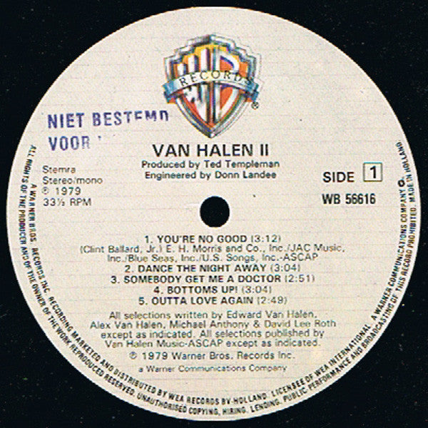 Van Halen : Van Halen II (LP, Album, Ste)