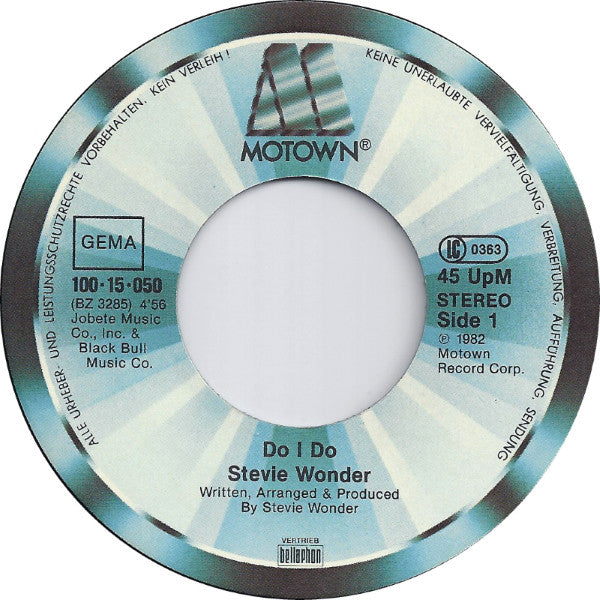 Stevie Wonder : Do I Do (7", Single)