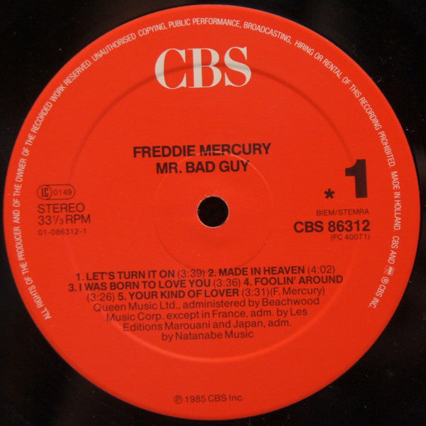 Freddie Mercury : Mr. Bad Guy (LP, Album, RE, Red)