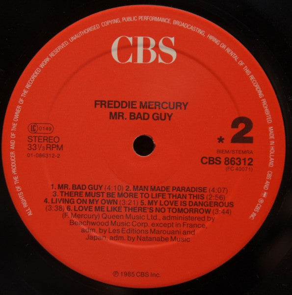 Freddie Mercury : Mr. Bad Guy (LP, Album, RE, Red)