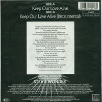 Stevie Wonder : Keep Our Love Alive (7", Single)