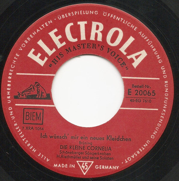 Die Kleine Cornelia : Pack' Die Badehose Ein / Ich Wünsch' Mir Ein Neues Kleidchen (7", Single, Mono, RE)