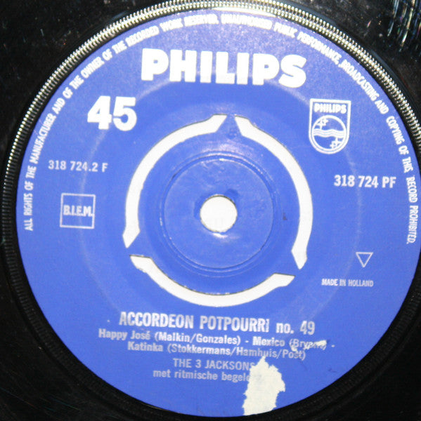 The 3 Jacksons : Accordeon Potpourri No. 49 (7", Single)