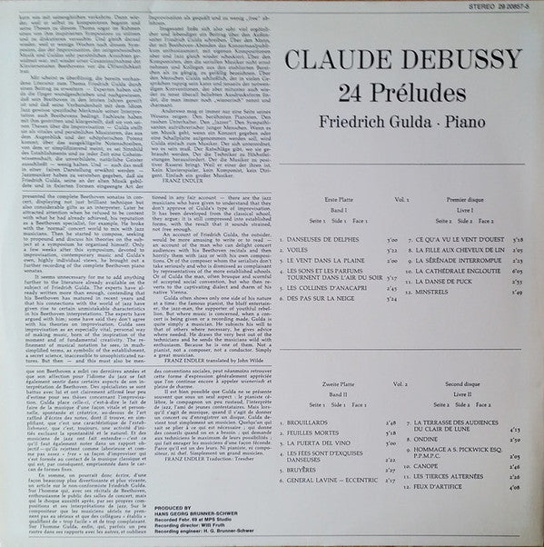 Claude Debussy, Friedrich Gulda : 24 Préludes (Band 1 Und 2) (2xLP, Album, RE, Gat)