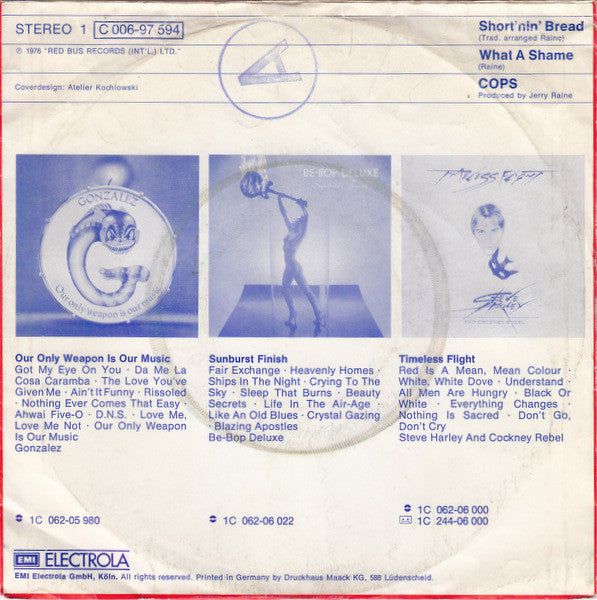 Cops (2) : Short'nin' Bread (7", Single)