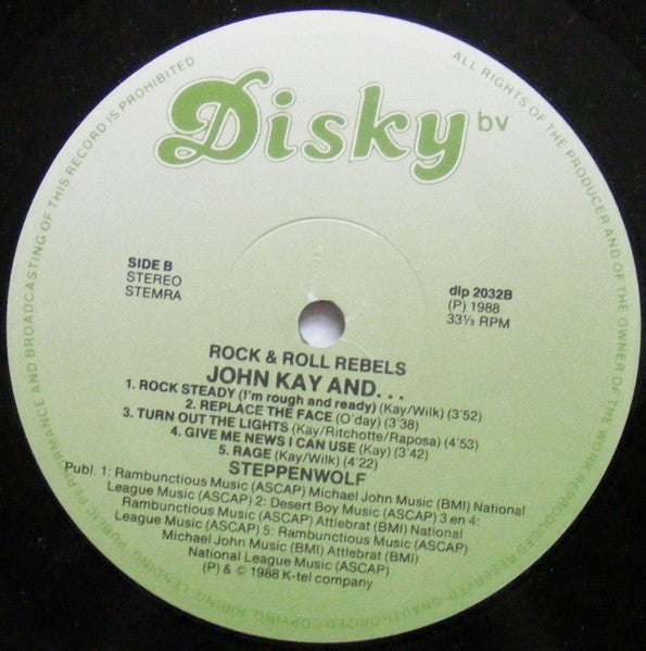 John Kay & Steppenwolf : Rock & Roll Rebels (LP, Album)