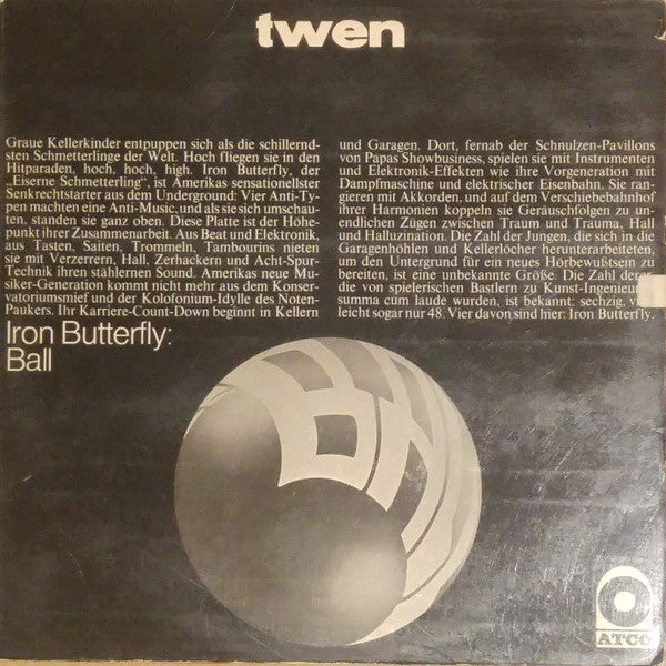 Iron Butterfly : Ball (LP, Album, Gat)