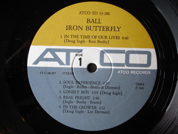 Iron Butterfly : Ball (LP, Album, Gat)