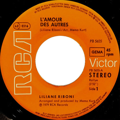 Liliane Riboni : L'amour Des Autres (7", Single)