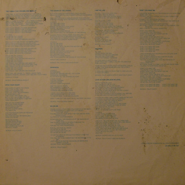 The Human League : Dare! (LP, Album, Club)