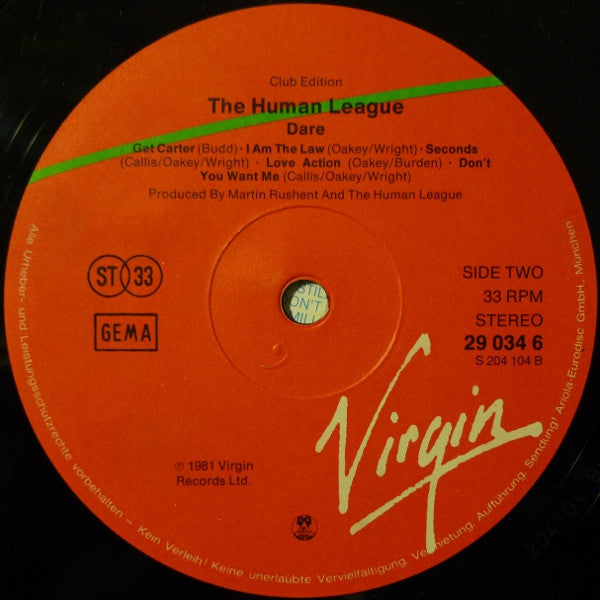The Human League : Dare! (LP, Album, Club)