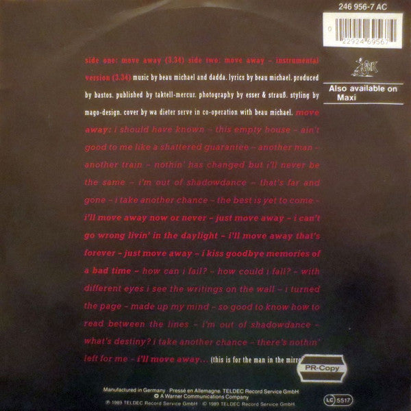 Beau Michael : Move Away (Remix) (7", Single)