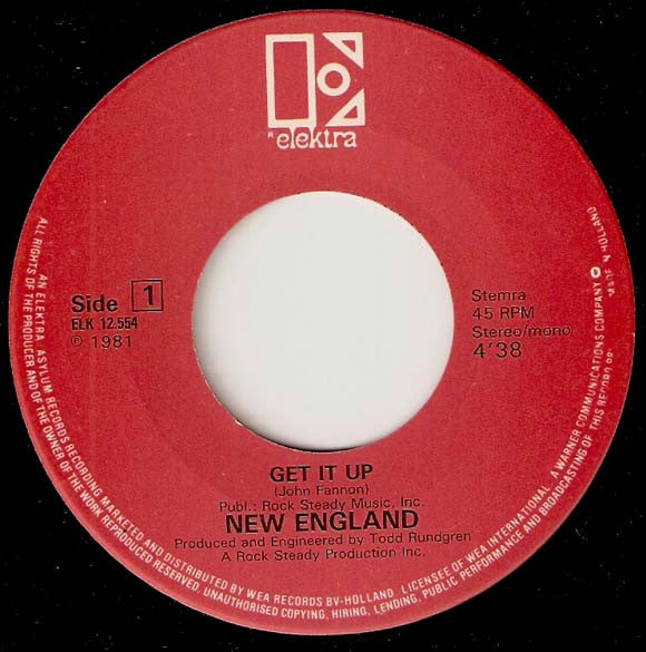 New England : Get It Up (7", Single)