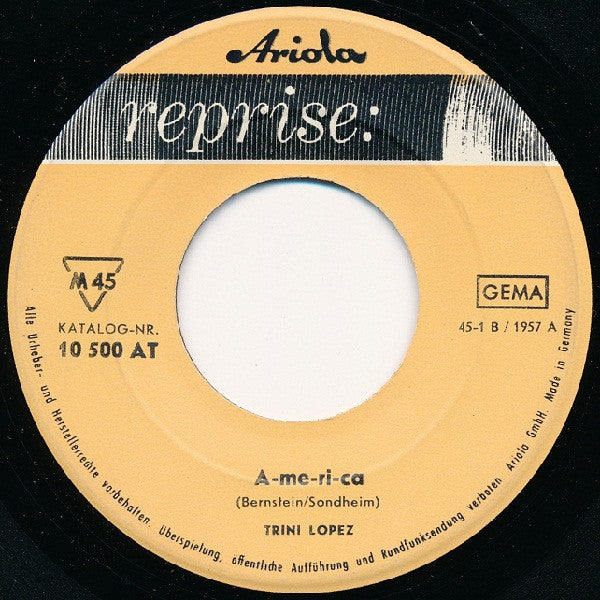 Trini Lopez : A-me-ri-ca / La Bamba (7", Single, Mono)