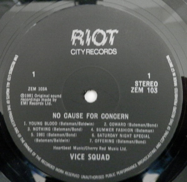 Vice Squad : No Cause For Concern (LP, Album, RP)