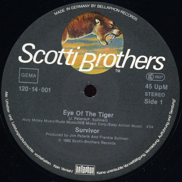 Survivor : Eye Of The Tiger (12", Maxi)