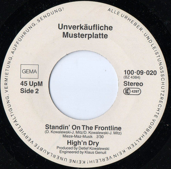 High'n Dry : Too Much To Lose (7", Single, Promo)