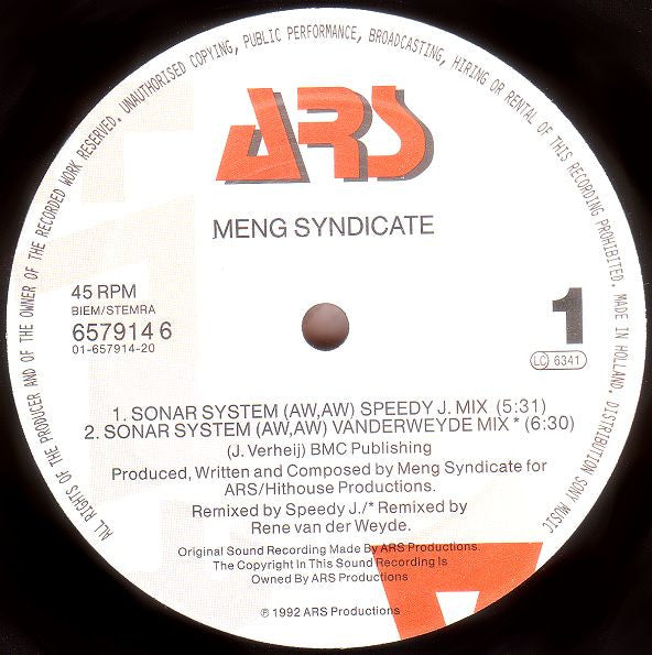 Meng Syndicate : Sonar System (Aw, Aw) (12")