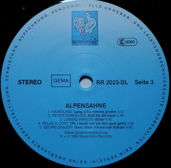 Various : Alpensahne - 20 Bayrische & Österreichische Gipfelstürmer (2xLP, Comp)