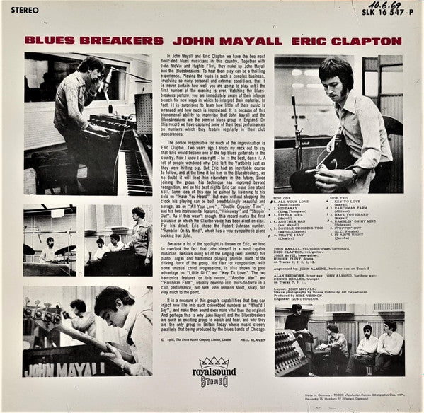 John Mayall With Eric Clapton : Blues Breakers (LP, Album)