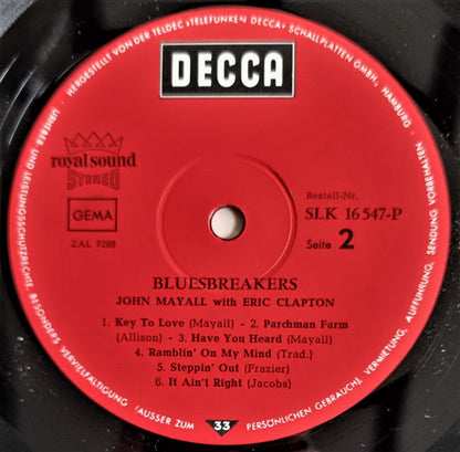 John Mayall With Eric Clapton : Blues Breakers (LP, Album)