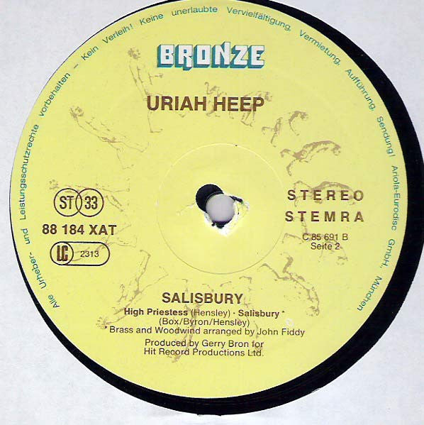 Uriah Heep : Salisbury (LP, Album, RE, Gat)