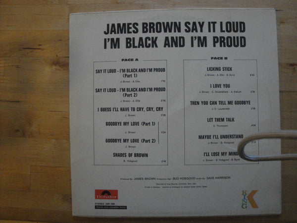 James Brown : Say It Loud I'm Black And I'm Proud (LP, Album, RE)