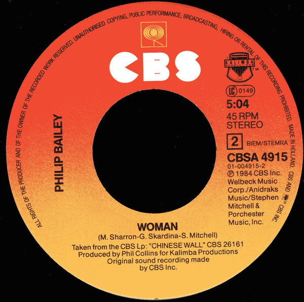 Philip Bailey Duet With Phil Collins : Easy Lover (7", Single)