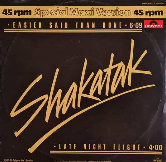 Shakatak : Easier Said Than Done (12", Maxi)