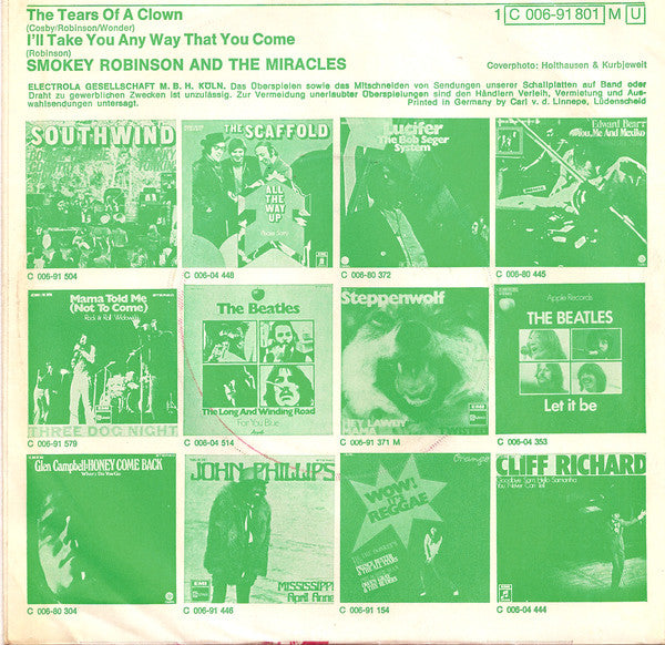 The Miracles : The Tears Of A Clown (7", Single, Mono)